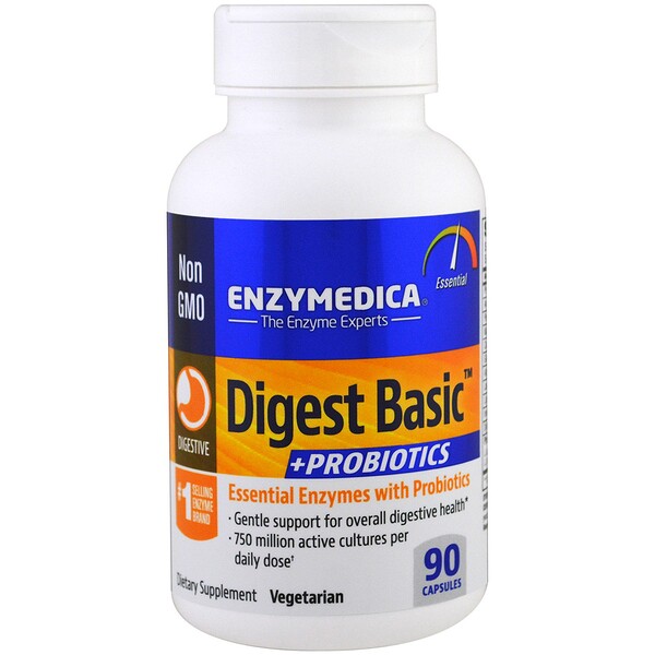 Enzymedica, Verdauung Normal + Probiotika, 90 Kapseln