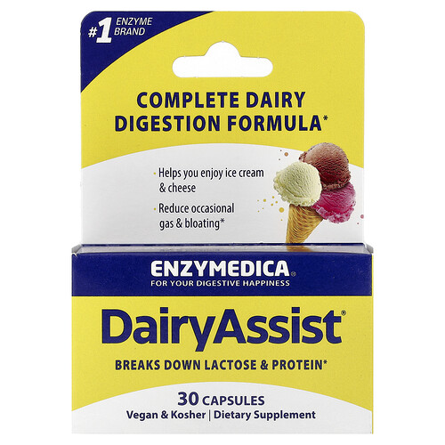 Enzymedica , Dairyassist®, 30 Cápsulas