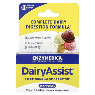 Enzymedica, DairyAssist, 30 kapsułek