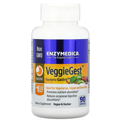 Enzymedica VeggieGest (предыдущее название Gastro), 90 капсул