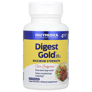 Enzymedica, Digest Gold® dengan ATPro®, Kekuatan Maksimum, 90 Kapsul