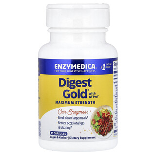 Enzymedica, Digest Gold® with ATPro®, Unterstützung der Verdauung mit ATPro™, maximale Stärke, 45 Kapseln