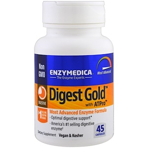 Enzymedica, Digest Gold с ATPro, 45 капсул