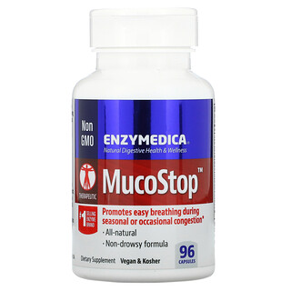 Enzymedica, مكمل منع المخاط MucoStop،عدد 96 كبسولة