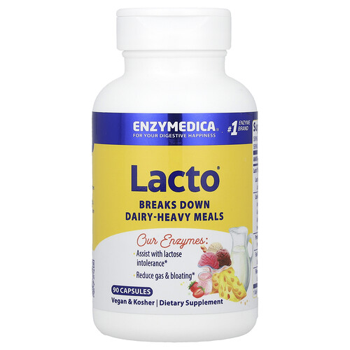 Enzymedica, Lacto®, zur Unterstützung bei Laktoseintoleranz, 90 Kapseln