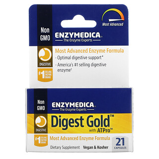 Enzymedica, Digest Gold（ダイジェストゴールド）、ATPro（ATプロ）配合、21粒