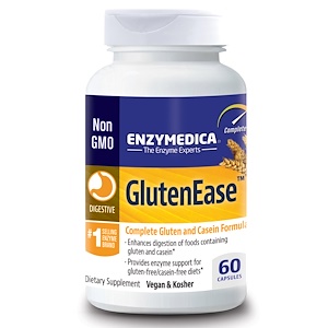 Enzymedica, GlutenEase, 60 капсул инструкция, применение, состав, противопоказания