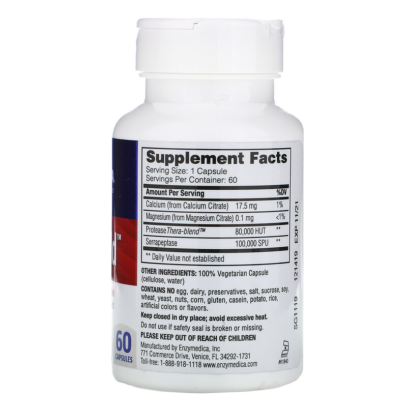 Enzymedica, SerraGold, High Potency Serrapeptase, 60 Capsules - iHerb