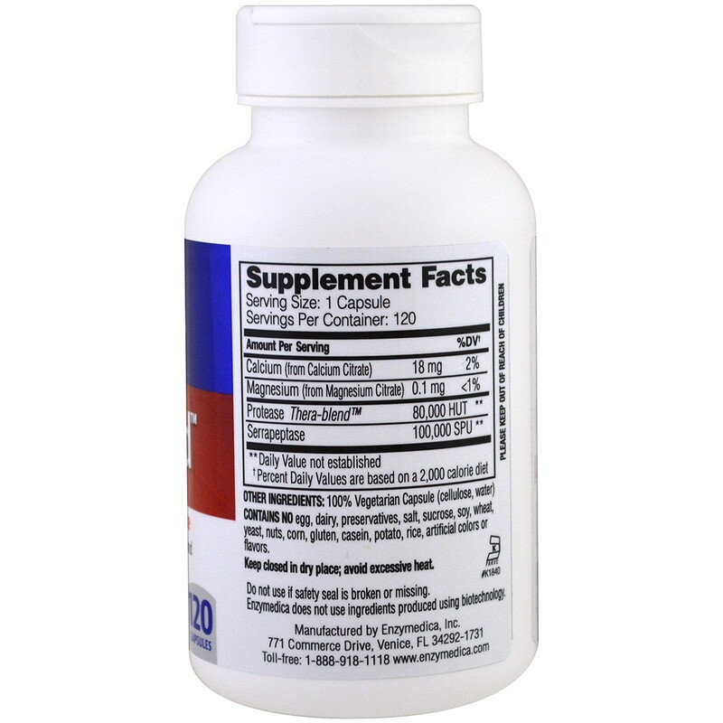 Enzymedica, SerraGold, High Potency Serrapeptase, 120 Capsules - iHerb