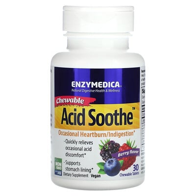 

Enzymedica Chewable Acid Soothe Berry 30 Chewable Tablets