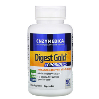 Enzymedica, Digest Gold + بروبيوتك، 90 كبسولة