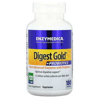 Enzymedica, Digest Gold + Probiotics, Verdauungsenzyme und Probiotika, 180 Kapseln