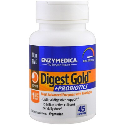 Enzymedica Digest Gold + пробиотики, 45 капсул
