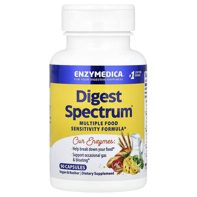 Enzymedica, Digest Spectrum®, Suplemento para combatir múltiples intolerancias alimentarias, 90 cápsulas