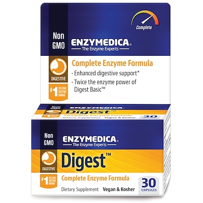 Enzymedica Digest, комплексная ферментная формула, 30 капсул