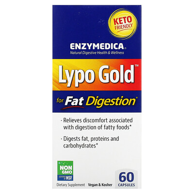 

Enzymedica Lypo Gold, для усвоения жиров, 60 капсул