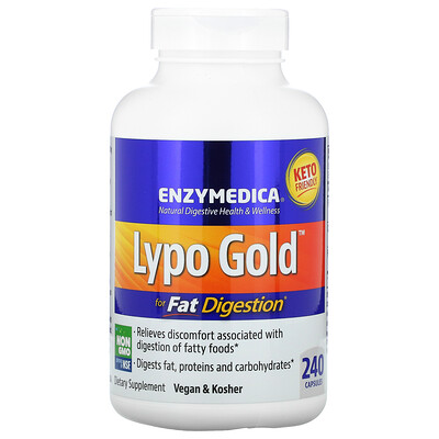 Enzymedica Lypo Gold, препарат для пищеварения, 240 капсул