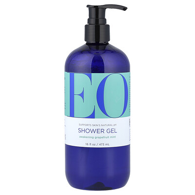 EO Products, Gel de ducha, Pomelo y menta para despertar, 473 ml (16 oz. líq.)