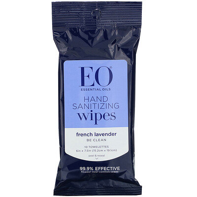 EO Products Hand Sanitizing Wipes, Lavender, 6 Pack