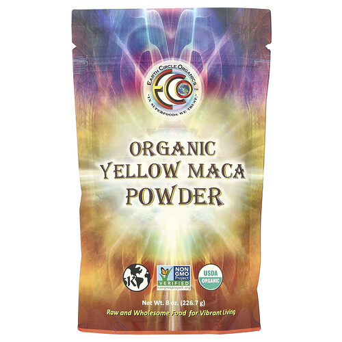Earth Circle Organics Organic Yellow Maca Powder, 8 oz (226.7 g)