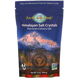Earth Circle Organics, Cristais de Sal do Himalaia, Grãos Finos, 454 g (16 oz)