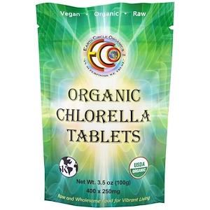 Earth Circle Organics, Органическая хлорелла в таблетках, 3,5 унций (100 г)