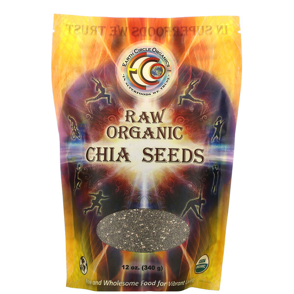 Earth Circle Organics‏, Organic Chia seeds, 12 oz (340 g)