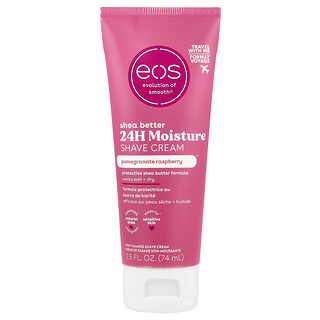 EOS, Shea Better, Creme de Barbear 24H Moisture, Romã e Framboesa, 74 ml (2,5 fl oz)