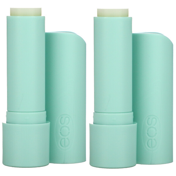 EOS, 100% органический натуральный бальзам для губ с маслом ши, сладкая мята, 2 шт. в упаковке, 4 г (0,14 унции)