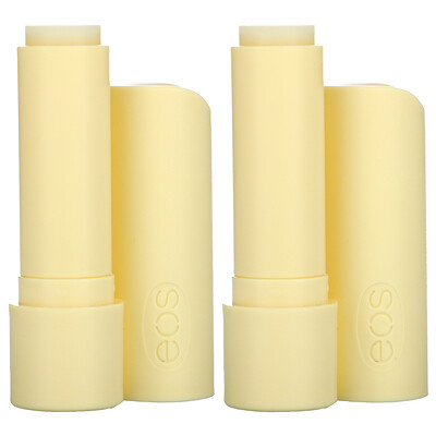 EOS 100% органический натуральный бальзам для губ с ши, ванильные бобы, 2 шт. в упаковке, 4 г (0,14 унции)