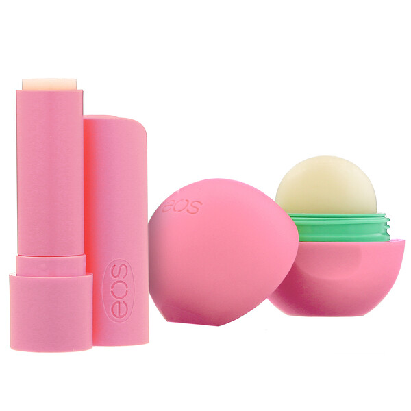 EOS, 100% Natural Shea Lip Balm, Strawberry Sorbet, 2 Pack, 0.39 oz (11 ...