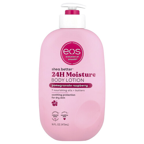EOS Shea Better 24H Moisture Body Lotion Pomegranate Raspberry 16 fl oz 473 ml