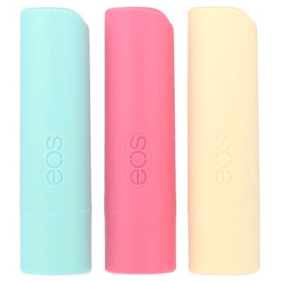 EOS 100 Natural Organic Lip Balm Variety Pack 3 Lip Balms 014 oz 4 g Each