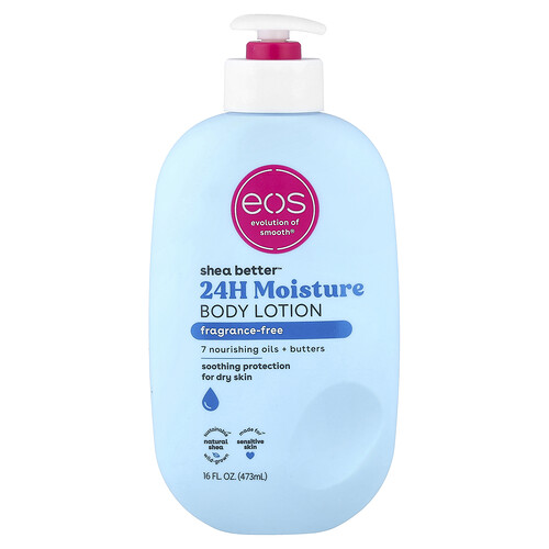 EOS, Shea Better™ 24H Moisture Body Lotion, feuchtigkeitsspendende Körperlotion, ohne Duftstoffe, 473 ml (16 fl. oz.)