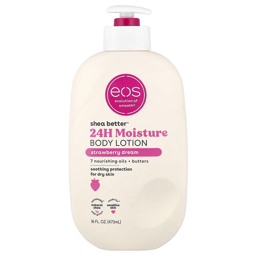 EOS Shea Better 24H Moisture Body Lotion Strawberry Dream 16 fl oz 473 ml