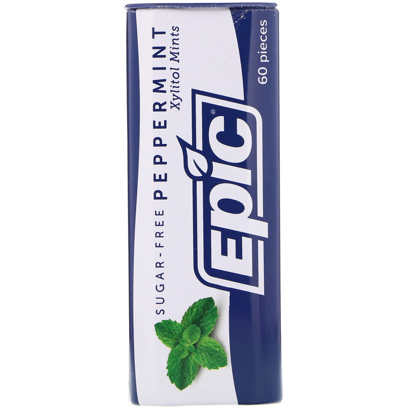 Epic Dental, Xylitol Mints, Peppermint, SugarFree, 60 Pieces iHerb
