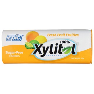 Epic Dental, 100% Xylitol Sweetened, Fresh Fruit Fruities, Candies, Sugar-Free, 30 g