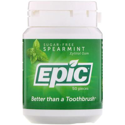 Epic Dental Жевательная резинка с ксилитом, без сахара, мята, 50 шт.