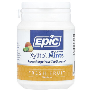 Epic Dental, Xylitol Mints, Xylitol-Minze, zuckerfrei, frische Früchte, 180 Stück