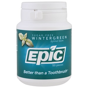 Отзывы о Эпик Дентал, Xylitol Gum, Sugar-Free, Wintergreen, 50 Pieces