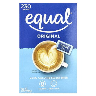 Equal, Zaslađivač s nula kalorija, original, 230 vrećica, 8,1 oz (230 g)