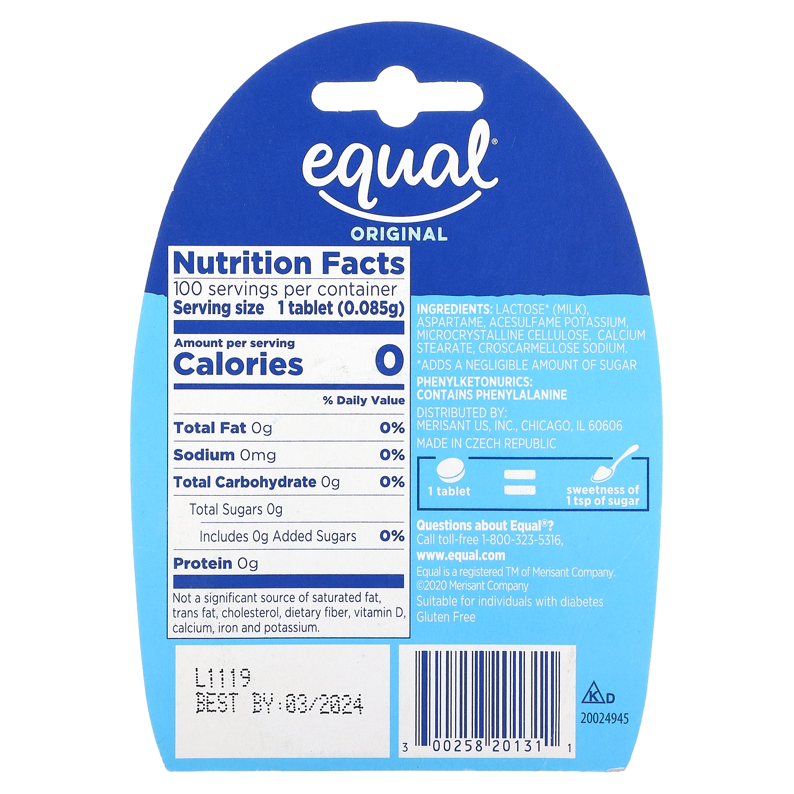 Equal Zero Calorie Sweetener Original 100 Tablets equal-zero-calorie-sweetener-original-100-tablets