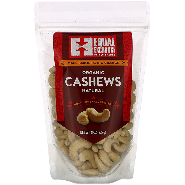 Equal Exchange‏, Organic Natural Cashews, 8 oz (227 g)