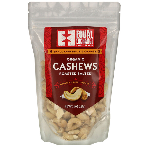 Equal Exchange‏, Organic Roasted Salted Cashews, 8 oz (227 g)
