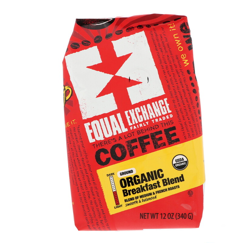 Equal Exchange, Organic, Coffee, Breakfast Blend, Ground, 12 oz (340 g