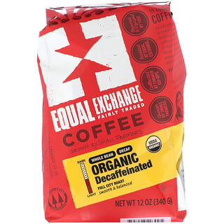 Equal Exchange, 有機咖啡，脫因咖啡，深烘焙，研磨，整顆咖啡豆，12 盎司（340 克）