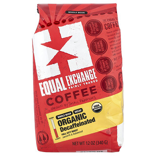Equal Exchange, Café biologique, Grains entiers, Torréfaction “robe de moine”, Décaféiné, 340 g