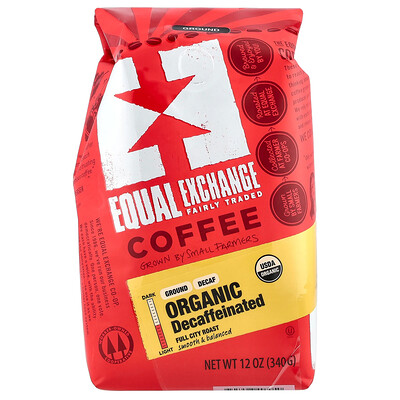 Product Image for Equal Exchange, Organic Coffee, Ground, Full City Roast, Decaffeinated, 12 oz (340 g)