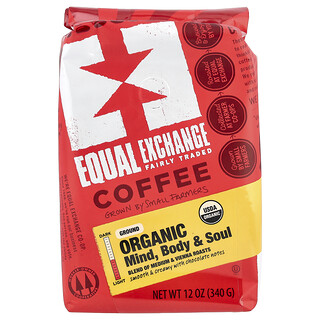 Equal Exchange, Café orgánico, Mente, cuerpo y alma, Molido, Tostado medio y vienés, 340 g (12 oz)