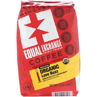Equal Exchange, قهوة، عضوية، Love Buzz، حبوب كاملة، 12 أونصة (340 جم)